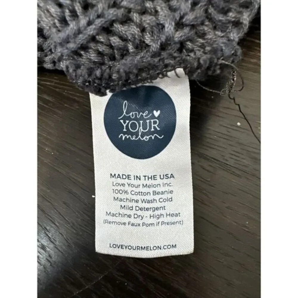 Love Your Melon Blue With Orange Pom Beanie‎